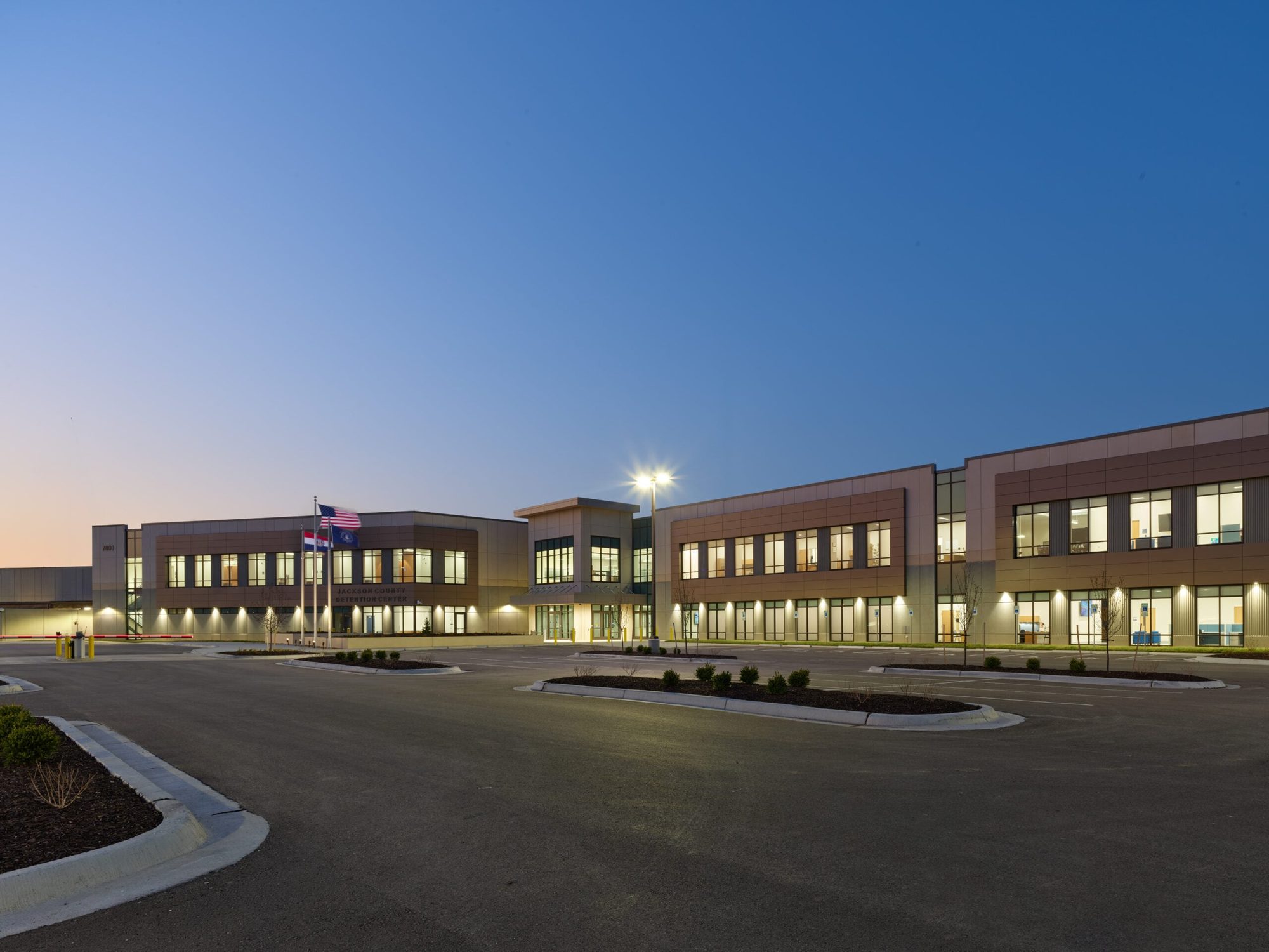 Facility at dusk